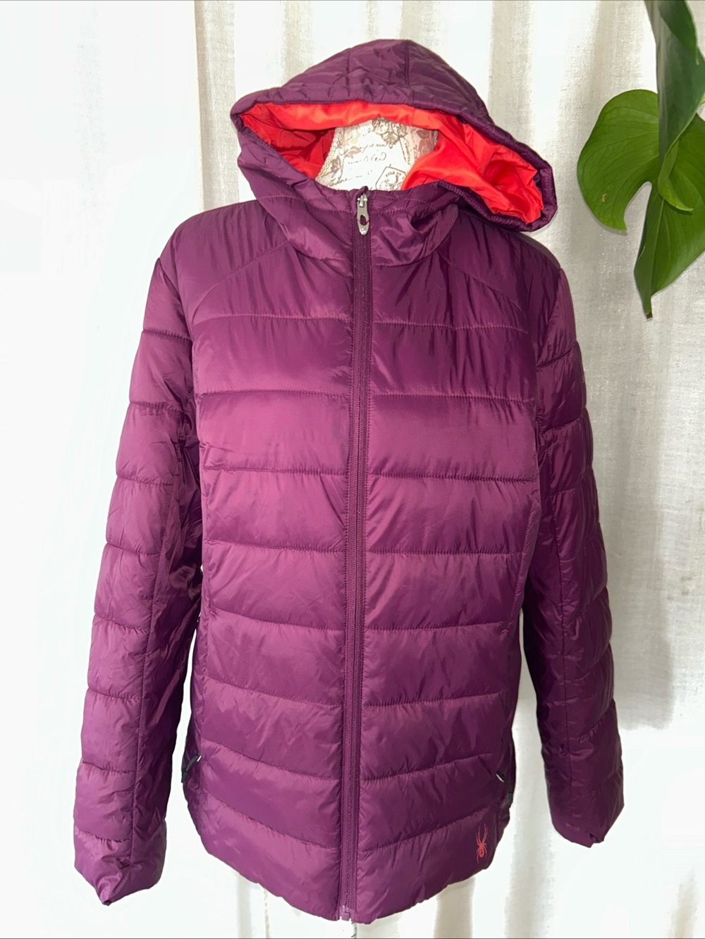 Women's Large Spyder Clara Puffer Jacket Plum Purple